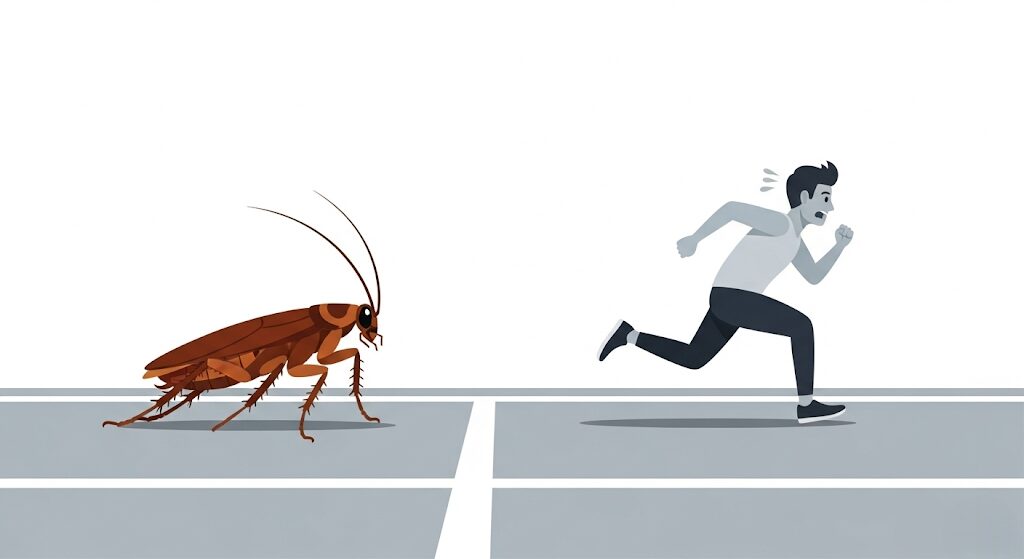 ゴキブリと人間、100m走なら果たしてどっちが速い？