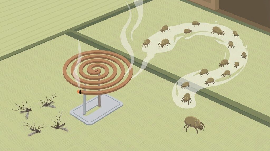 蚊取り線香はダニに効く？煙による健康被害リスク